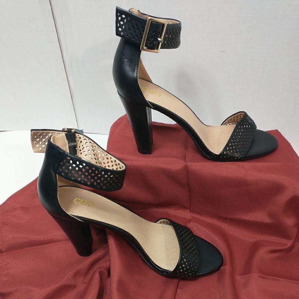 CATO BLACK ANKLE STRAP HEEL PUMP SHOES WOMEN'S SIZE 11M - Picture 4 of 12